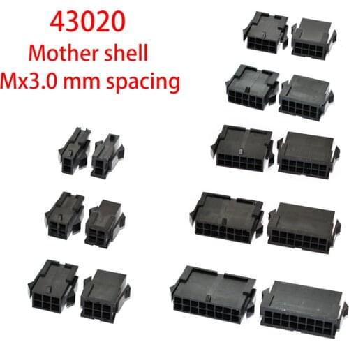 20pcs/lot NEW Original 43020 female housing mx3.0 mm spacing connector 43025 empty connection female double row connector