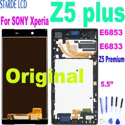 Original For SONY Xperia Z5 plus LCD Display Touch Screen Digitizer Assembly For Sony Xperia Z5 Premium Z5P Z5 Plus E6833 E6853