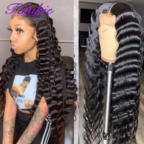 Deep Wave Wig 13x4 Lace Frontal Wig 30 Inch 13x6 Lace Front Wig Brazilian Hair Wigs For Women Human Hair Remy Tahikie