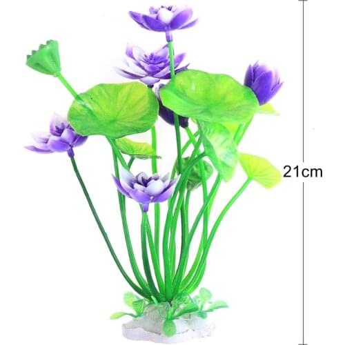 Plastic Artificial Aquarium Lotus Plant Decoration Fish Tank Landscaping Grass Flower Aquarium Ornament