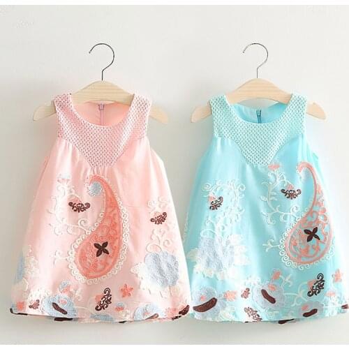 2021 Summer 2 3 4 5 6 7 8 Years Old ChildrenS Birthday Gift Clothing Baby Kids Girls Graffiti Embroidery Sleeveless Tank Dress