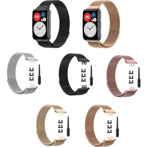 Stainless Steel Milanese Loop Watch Strap Band For Huawei Watch Fit Smart Watch Replacement Wrist band Correa