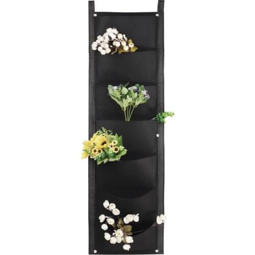 7 Pocket Green Vertical Garden Planter Wall-mounted Planting Flower Grow Bag Home Garden Grow Bags 100*30cm