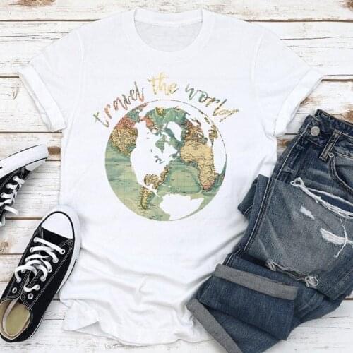 Women Clothes Cartoon Travel Clothing Holiday Fashion Short Sleeve Clothing Summer Print Tshirt Female Tee Top Graphic T-shirt