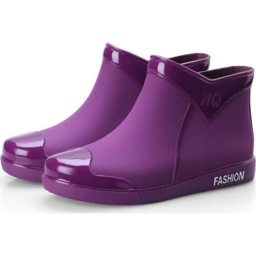 Women Flats Non-Slip Rain Boots Women Warm Mid-Tube Round Toe Snow Boots Outdoor Water Washing Shoes Waterproof Rain Boots