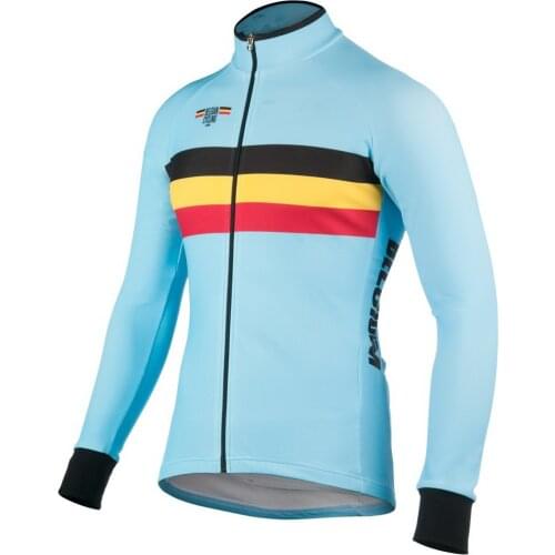 WINTER FLEECE THERMAL 2018 BELGIUM NATIONAL TEAM ONLY LONG SLEEVE CYCLING JERSEY CYCLING WEAR ROPA CICLISMO