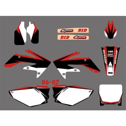0371 NICECNC Motorcycle Team Graphic Background Decal And Sticker Kit For Honda CRF250R CRF250 CRF 250R 250 CRF 250 R 2006 2007