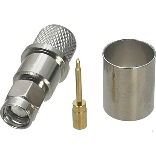 10pcs Connector SMA Plug Male Crimp For RG8 LMR400 RG213 Cable Nickel Plated Straight RF Coaxial Adapter New