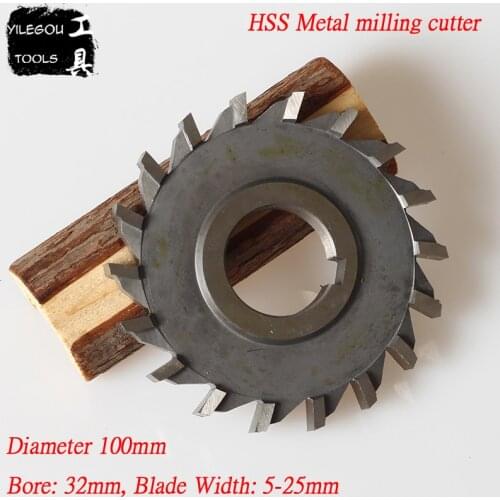 100mm HSS Milling Cutter For Metal 4" High-speed Steel Circular Caw Blades 18 Teeth HSS Soltting Cutter, Width 5-25mm, Bore 32mm
