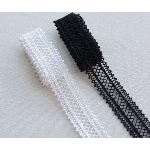 14yards Width2.2cm Black/white Water soluble lace ribbon trim fabric DIY necklace collar curtain dress Clothing hat accessories
