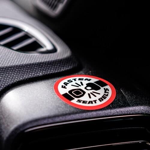 2x Warning Fasten Your Seat Belt Car Interior Stickers Safe Notice Reflective Auto Decals 5cm