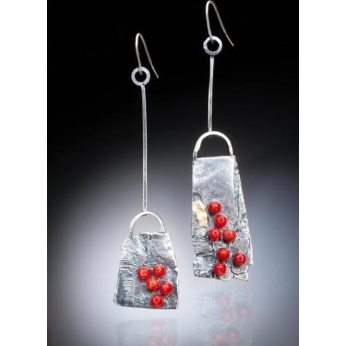 2020 New Arrived Vintage Ethnic Red Bead Dangle Earrings for Women Jewelry Indian Tribe Brincos Long Drop Earring Accessories