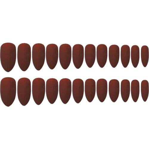 24Pcs Coffin Nails Ballerina False Nail Tips Long Full Cover Matte Nails Natural