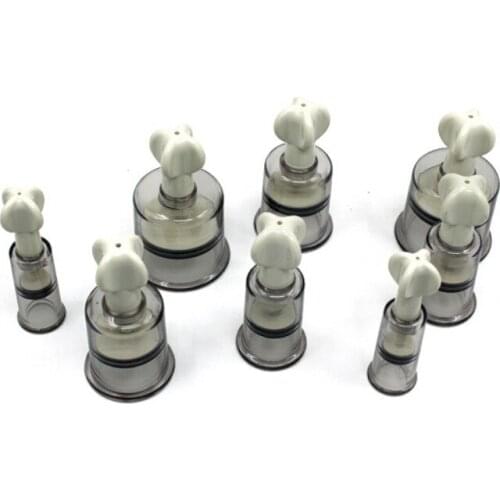 8 Pcs Female Breast Enlarge Nipple Sucker Vacuum Cupping Sex Toys for Woman, Erotic Fetish Adult Games Nipple Clamps Pussy Pump