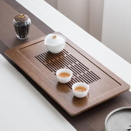 Large Bamboo Tea Tray Drainage Water Storage Handmade Chinese Dry Bubble Tea Tray Tea Ceremony Plateau De Service Teaware 50