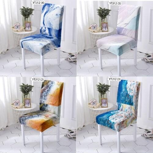 Marble pattern dining chair seat covers dinning chair chair covers chairs dining room chair cushion cover cover chair Armchair