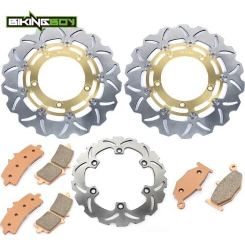 BIKINGBOY Front Rear Brake Discs Disks Rotors + Pads For Suzuki GSX1300R Hayabusa 13 14 15 16 17 GSXR 1300 Motorcycle Stainless