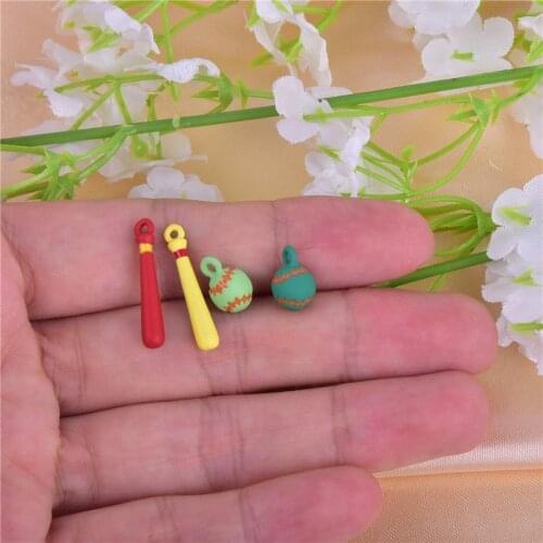 10pcs/pack Sports Baseball bat Enamel Metal Charms Earring Bracelet DIY Jewelry Making