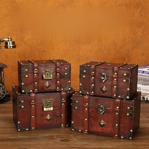 European WoodenJewelry Box Box Props Home Storage Square Organization Craft sorganizer for Cosmetics Retro Makeup Organizer