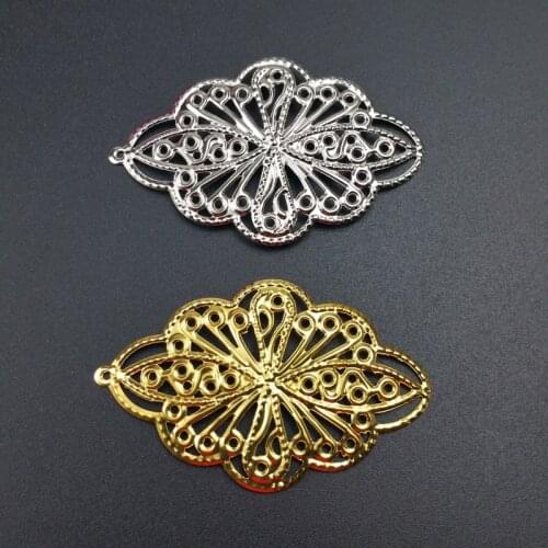 20pcs/lot 40x55mm Filigree Metal decoration For Jewelry Making DIY Accessories