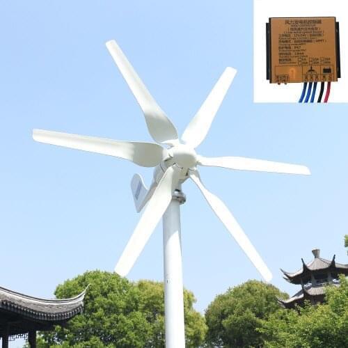 12/24V Horizontal Wind turbine 800w white with controller for home boat streetlight roof