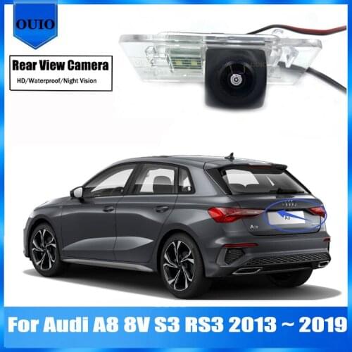 HD fisheye rear view camera For Audi A8 8V S3 RS3 2013 ~ 2019 Backup Parking Reversing Camera / license plate camera