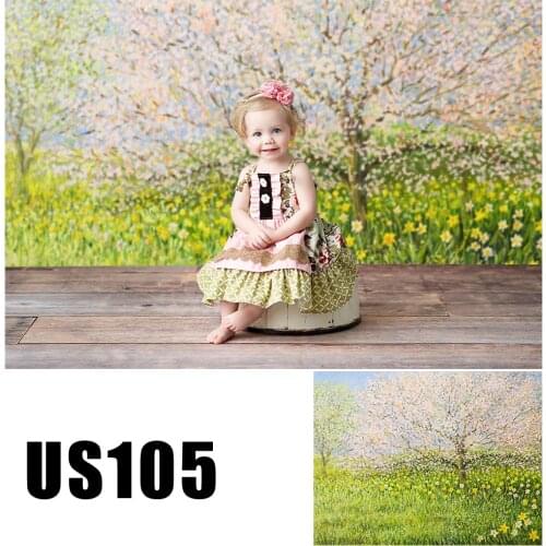 HUAYI Photography Backdrop Newborns Baby Birthday Photo Booth Background Watercolor Painted Spring Easter Backdrop US105