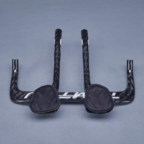 TOMTOU Carbon Fiber Bicycle TT Handlebar Aero Bars for Triathlon Time Cycling Bike Bicycle Long Distance Riding Rest Handlebar