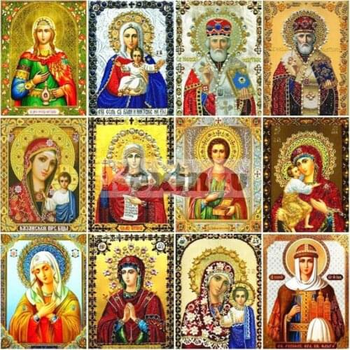 Kexinzu Diamond Mosaic Sale religion Rhinestones Pictures Diamond Embroidery Diamond Painting Kit Full Square/ Round Drill Kit
