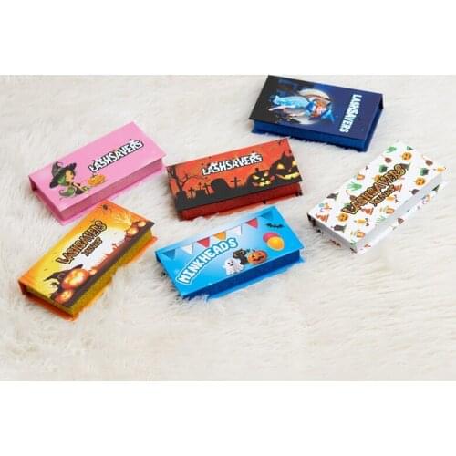 Halloween Lash Box Wholesale 50 Pcs Eyelashes Packing 25mm Lashes Boxes Empty Eyelash Package With Tray Lashes Rectangle Box