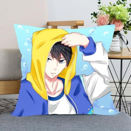 Nice Anime Nanase Haruka Pillow Case Modern Home Decorative Pillowcase 35x35cm,40X40cm(one sides) For Living Room Pillow Cover