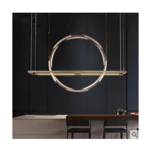 Minimalist post-modern luxury style restaurant bar chandelier creative model room decorative lamps stainless steel chandelier