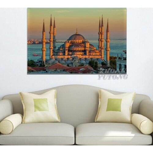 Sultan Ahmed Mosque Turkey Istanbul Scenic Morning Sunrise Living Room Decor Home Wall Art Decor Wood Frame Canvas Posters