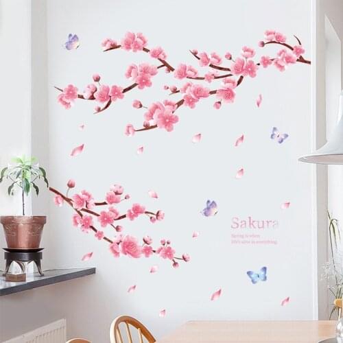 Chinese Style Ink Painting Wall Stickers flower Living Room Bedroom Decor Study Room Backdrop Decals Home Art Murals