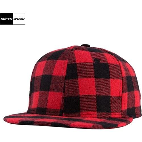 NORTHWOOD Brand Hip Hop Caps Mens Snapback Hat Lattice Fashion Hats For Women Kpop Hip-Hop Cap Size 55-60cm