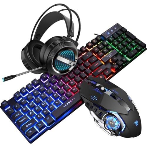 New game keyboard and mouse headset three-piece set home backlit keyboard