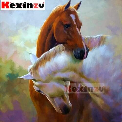 New Full Square/Round 5D DIY Diamond Painting"Couple horse"3d Embroidery Kit Cross Stitch Rhinestone Mosaic Home Decor Gift Y393