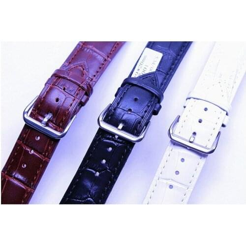 1pcs High quality 18MM genuine leather Watch bands watch straps - white - black - coffee 3 color available -31615