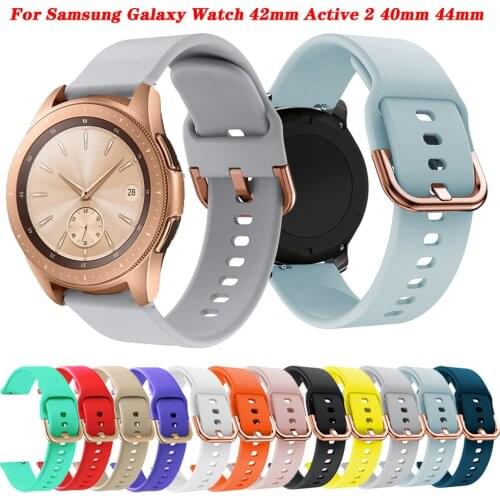 20mm Silicon Wirst Band For Samsung Galaxy Watch 42mm Active 2 40mm Smart Watch Bands Galaxy Watch 3 41mm Strap Bracelet Belt
