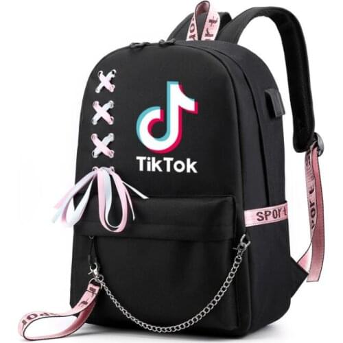 Tik Tok Backpack Usb Charge School Bag Teenage Large Capacity Student Rucksack Casual Travel Laptop Bag Mochila