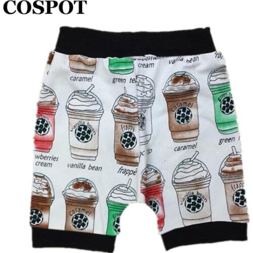 COSPOT Baby Girls Boys Summer Shorts Cotton Short Pants Kids Coffee Cups Print Shorts 2-7Yrs 2021 New Arrival 20