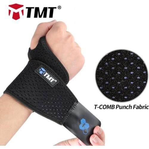 TMT 2 PCS Wristbands Support for Adjustable Wrist Bandage Brace Straps for Gym Sports Compression Wraps Tendonitis Pain Relief