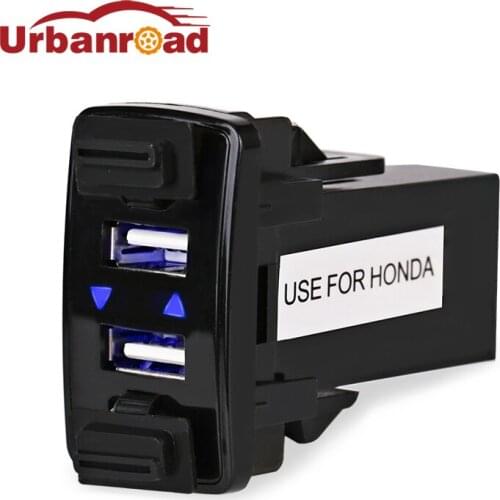 Urbanroad For Mitsubishi USB Adapter Power Outlet Car Dual USB Charger Socket Interface Charger Adapter For Mazda Honda Suzuki