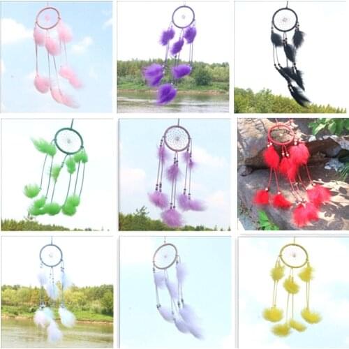 Vintage feather catcher net home decoration Indian dream catcher retro feather wall art gift DIY handmade wedding decoration