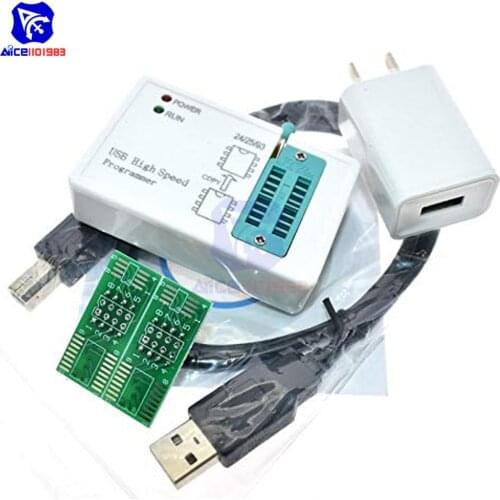 Diymore USB High Speed Programmer SPI IC Test Clips Socket for 24 25 93 EEPROM 25 Flash BIOS Chip for EZP2010
