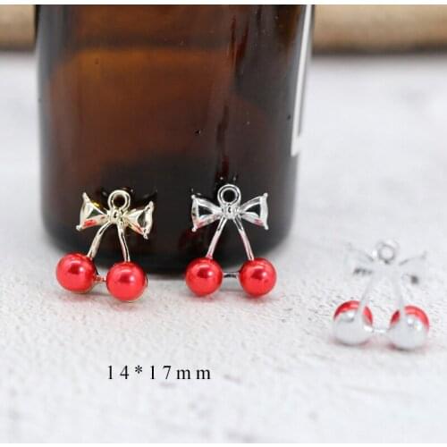 10pcs/Lot Cherry 14*17mm Diy Design for Jewelry Making Earring Bracelet or Necklace Handmade Enamel Charms