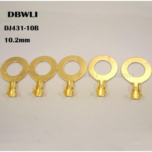 1000pcs DJ431 DJ431-10B 10.2mm Dia M10 Copper Circular Splice Terminal Wire Naked Connector For 1-1.5mm2 Wire