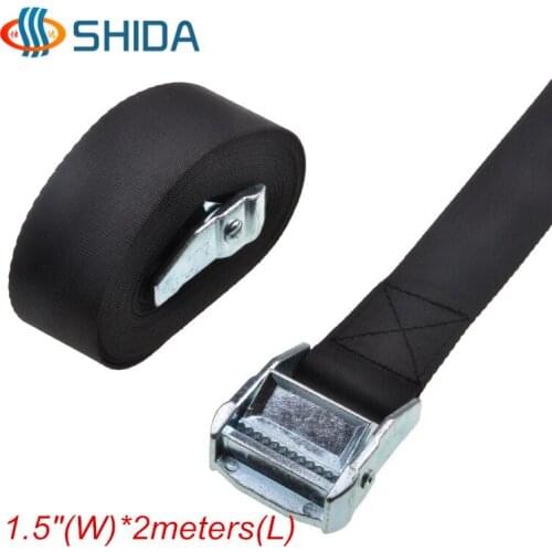 2 PCS 1.5"x6.56Ft. 3.8cm*2meters Metal Cargo Lashing Polyester Webbing ,Hold Secure Ratchet Tie Down with Cam Buckle Winch Strap