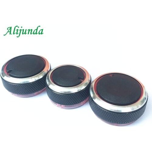 Aluminum alloy air conditioning knob AC Knob For Volkswagen VW POLO 2004-2013 Car Air Conditioning heat control Switch knob 3pcs