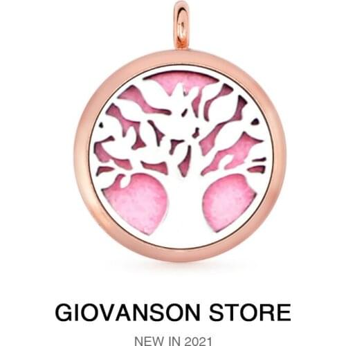 Fashion 30mm Rose Gold Color locket Perfume Pendant Aromatherapy Essential Oil Diffuser Locket Pendant Necklace 5pcs pads